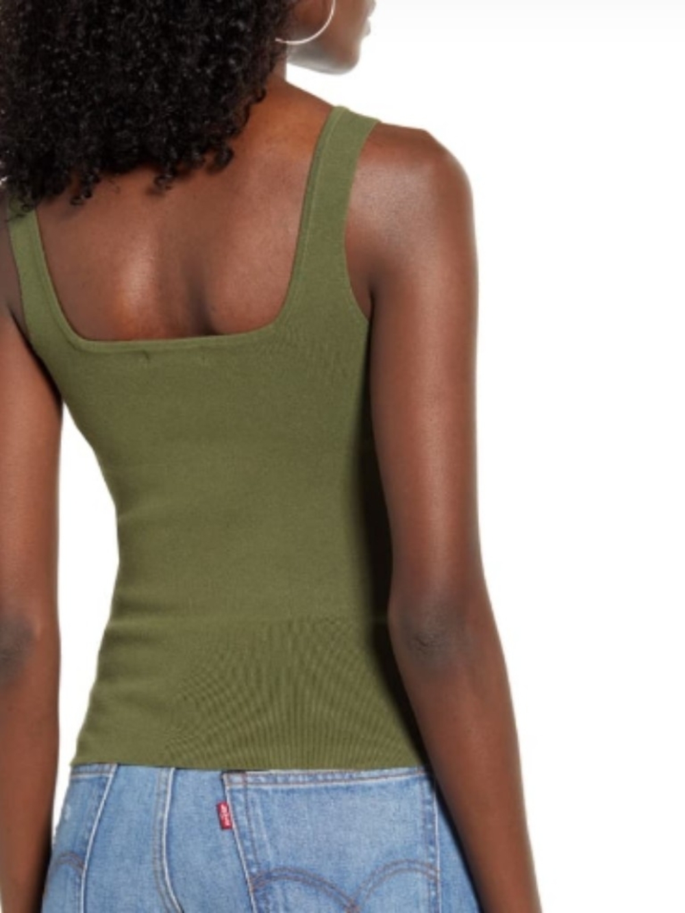 Ribbed Square Neck Tank Top - Picture 4 of 6